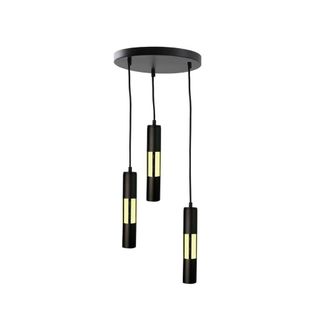 Netlighting Magnum Cluster Pendant Ceiling Light Black Gold 30cm 3x GU10