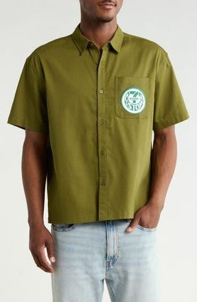 Goodie Two Sleeves Seven Eleven Mechanic Button Shirt in Green at Nordstrom Rack, Size Xx-Large
