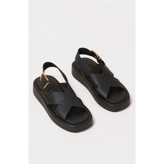 Charlotte Stone Anto Slingback Flatform Sandal in Black at Nordstrom, Size 11