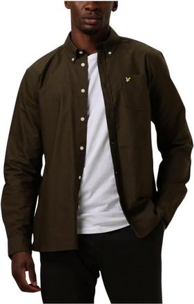 Lyle & Scott Overhemden, Heren, Groen, S, Katoen, Plain Oxford Shirt