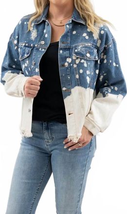 Bibi Acid Wash Boyfriend Denim Jacket In Multi