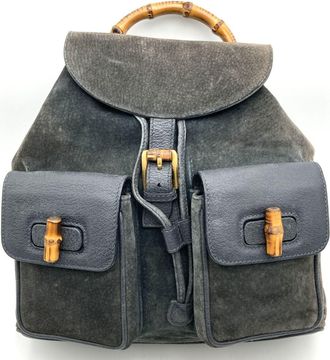 Gucci Gray Suede Backpack (Pre-Owned)