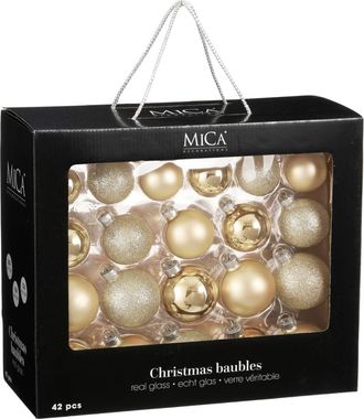 MiCa Decorations Bola de navidad glass baubles champ&aacute;n h7xb7xl7cm