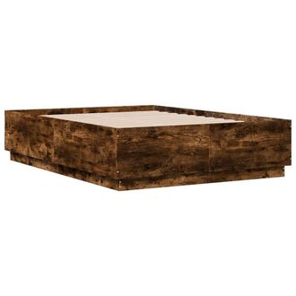 Berkfield Home Modern Bed Frame without Mattress Smoked Oak 120x190 cm Small Double in Brown