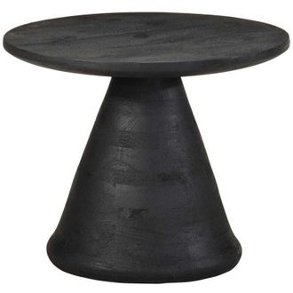 vidaXL Vidaxl - Mesa Auxiliar Madera Maciza De Mango Negra &Oslash;50x40 Cm