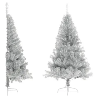 vidaXL Medio &Aacute;rbol De Navidad Artificial Con Soporte Pet Plata 180 Cm Vidaxl