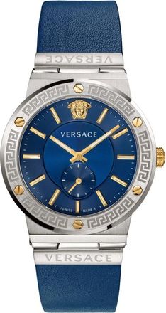 Versace Greca Logo zilver/goud horloge - Heren - Horloges - Grijs - ONE Size - Accessoires