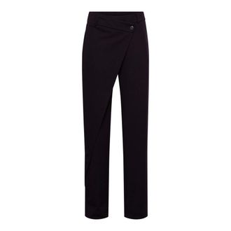 &Co Woman Wide Leg Crepe Broeken - Dames - Broeken - Paars - Maat: M Poliester