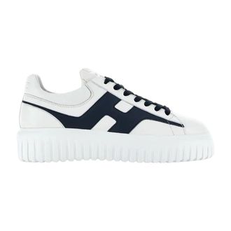 Hogan Witte en blauwe leren sneakers - Heren - Sneakers - Wit - 42 EU - Leer - Schoenen