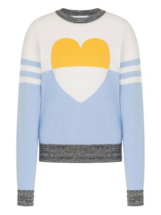 Moschino heart-motif crew-neck sweater - Blue