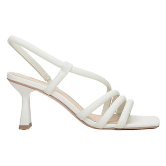 Estro & Luminara Schoenen, Dames, Beige, 37 EU, Leer, Strappy High Heel Sandalen