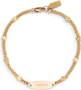 Set & Stones Rosie Engravable ID Tag Bracelet in Gold at Nordstrom