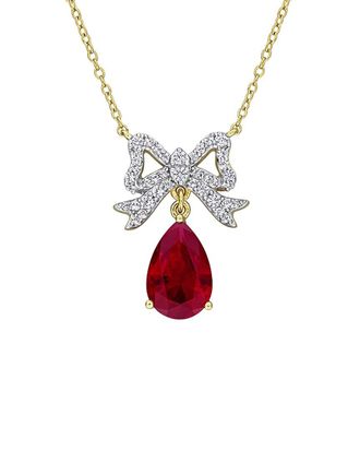 Rina Limor Gold-Plated Silver 4.50 ct. tw. Lab-Grown Gemstone Necklace