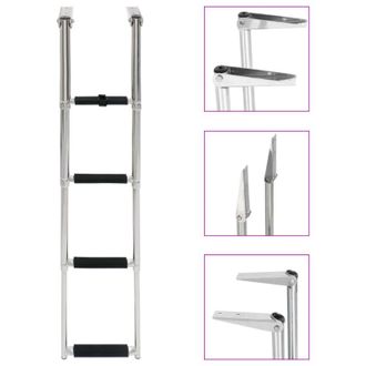 vidaXL Escalera De Embarque Plegable 4 Pelda&ntilde;os Acero Inoxidable Vidaxl