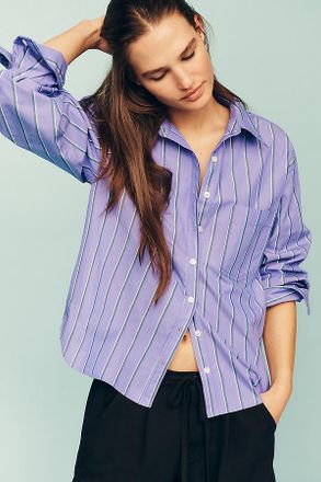 Maeve Shrunken Bennet Button Down Shirt by Maeve Top