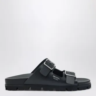 Prada Black leather slider sandals