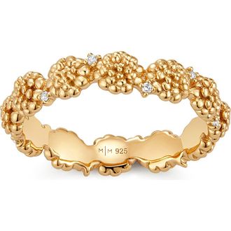 Made by Mary Cubic Zirconia Birthstone Flower Eternity Band Ring in Gold October at Nordstrom, Size 10