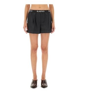 Moschino Korte Broeken, Dames, Grijs, S, Wol, Pleat Detailing Virgin Wool Shorts