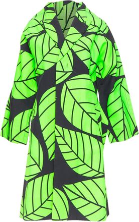 Comme Des Gar&ccedil;ons Comme des Garcons leaf print 2D oversized structured canvas coat