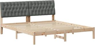 vidaXL Estructura De Cama Con Cabecera Tapizada Marr&oacute;n 180 X 200 Cm Vidaxl