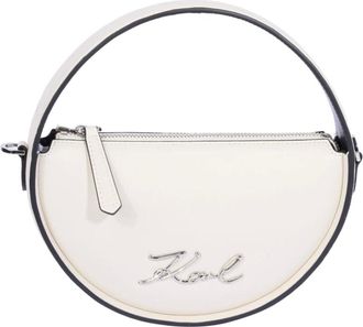 Karl Lagerfeld Handbags, female, White, Size: ONE SIZE K/Signature Round Crossbody