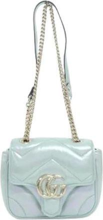 Gucci Pre-owned GG Marmont Schoudertas - Dames - Vintage Schoudertas - Groen - ONE Size - Leer - Vintage