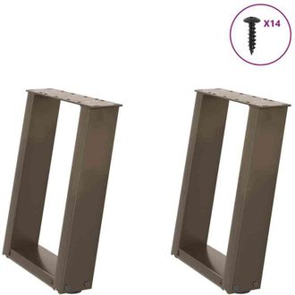 vidaXL Vidaxl - Patas Para Mesa De Centro En Forma De U (2 Unidades, Acero Natural, 38 X 42-43 Cm)
