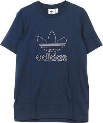adidas Outline Tee - Heren - Sportshirts - Blauw - L - Fitness