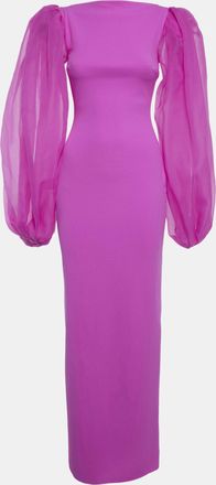 Solace London Purple Crepe & Organza Karla Maxi Dress