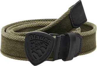 Blauer Militair Groene Technische Stof en Leren Riem voor Mannen - Heren - Riemen - Bruin - ONE Size - Accessoires
