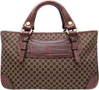 Celine Pre-owned Handbags, female, Brown, Size: ONE SIZE Pre-owned Vintage Canvas Handbag