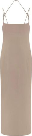 The Attico Kleedjes, Dames, Beige, S, Wol, Midi Jurk van Virgin Wol
