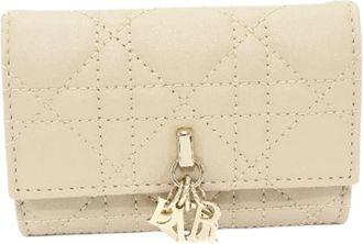 Dior Pre-owned Wallets, female, Beige, Size: ONE SIZE Pre-owned Leather Wallet