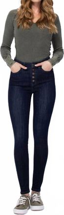 Judy Blue High Waist Handsand Resin Skinny Jeans In Dark Wash