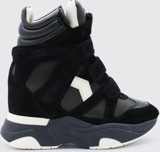 Isabel Marant Sneakers alte con zeppa Balskee in pelle liscia e scamosciata con strappi