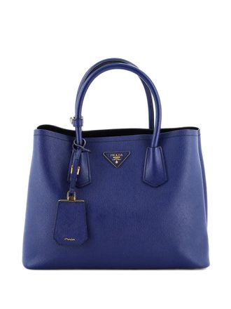 Prada Cuir Double Saffiano Leather Medium tote bag - Blue