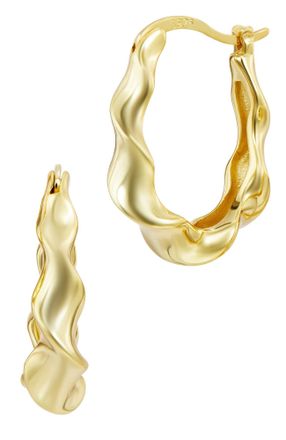 Savvy Cie Jewels 14K GOLD PLATED OVER BRASS DAINTY HOOP EARRINGS