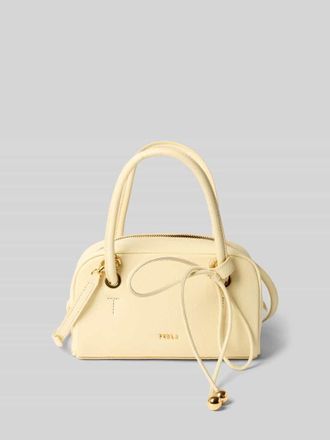 Furla Shoulder Bag aus echtem Leder mit Logo-Detail Modell Poppy in Hellgelb, Gr&ouml;&szlig;e 1