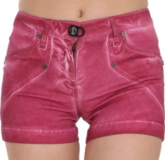 Plein Sud Mid Waist Cotton Mini blue Womens Shorts