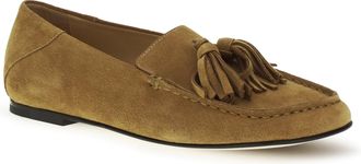 Dear Frances Womens Drew Loafers Caramel Suede Calf Leather Bos Taurus