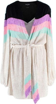 Retrofête Multicoloured Sequin Gabrielle Wrap Dress Size S