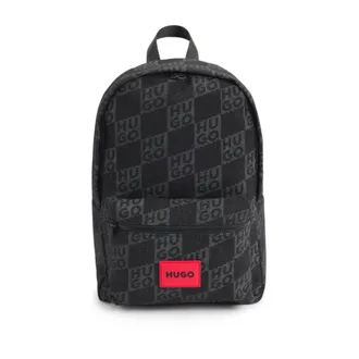 HUGO BOSS Kids canvas backpack with stacked-logo print