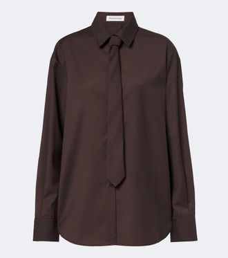 Frankie Shop Peri tie-neck shirt