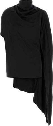 Magda Butrym Womens Black Satin Top Silk - Size EU 38 (Womens)