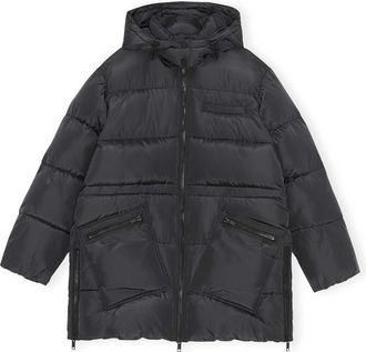 Ganni Recycled Polyester Oversized Puffer Midi Jacket - Size XXS/XS Mixed