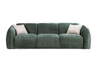 VENTE-UNIQUE.COM Sof&aacute; fijo poli&eacute;ster 3 plazas verde 235x90cm