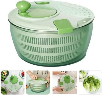 OEM Bol Para Ensalada De Verduras, Con Manivela, Pr&aacute;ctico, F&aacute;cil De Limpiar, Apto Para Verduras De Hoja Verde, Hierbas, Bayas Y Frutas, Verde