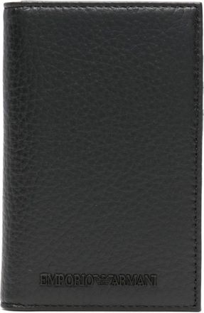 Emporio Armani bi-fold leather cardholder - men - Calf Leather - One Size - Black