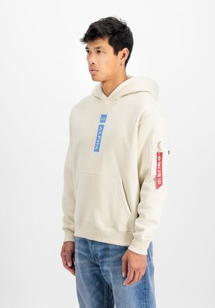Alpha Industries Hoodie ALPHA INDUSTRIES Alpha Puff Print Hoodie, Herren, Gr. XL, weiss (vintage wei&szlig;), Obermaterial: 80% Baumwolle, 20% Polyester, regular fit, Sweats