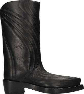 MUGLER Schoenen, Dames, Zwart, 37 EU, Leer, Leren Texan Laarzen
